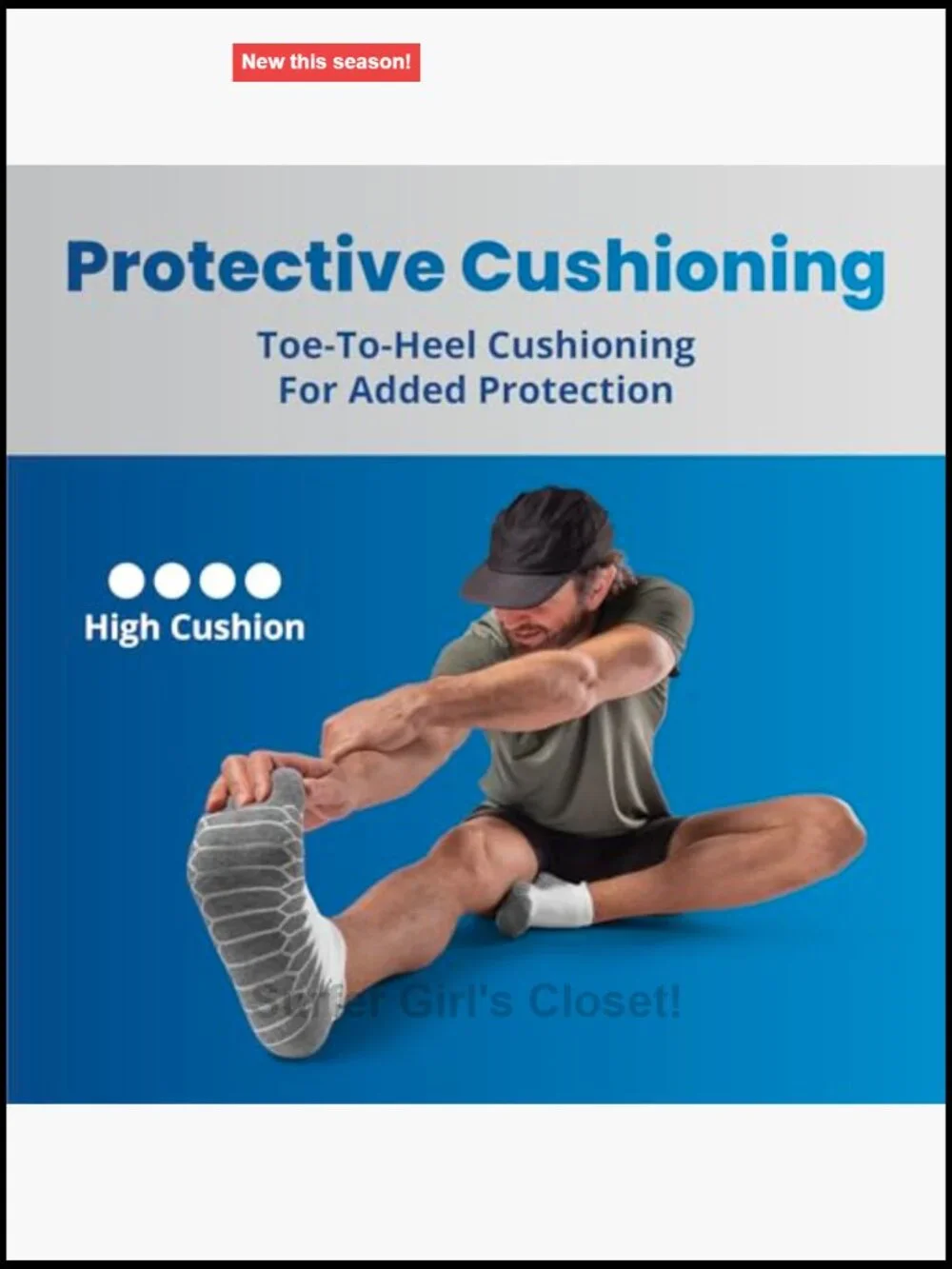 Silver No Show Performance Running Socks with Arch Support